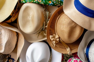 National Hat Day.Close-up of a stylish felt hat placed on a vintage sewing machine in a workshop setting.