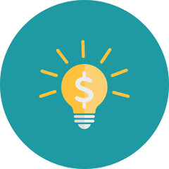 Light bulb symbol with money icon inside