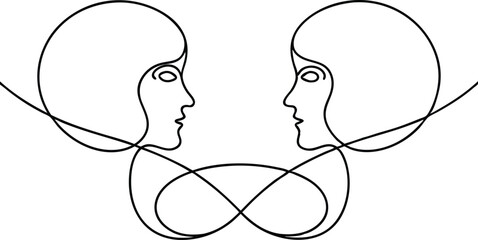 Male and Female Faces Overlapping