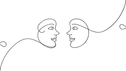 Male and Female Faces Overlapping