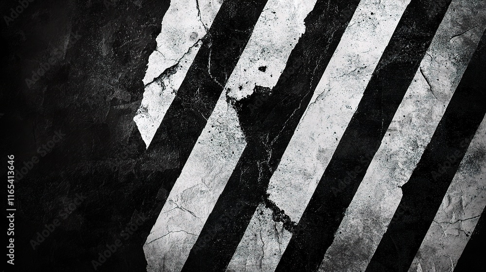 Poster striped torn background with dynamic lines and textures in black