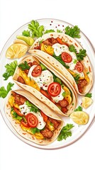 Colorful and Delicious Tacos on a Plate - A Visual Feast