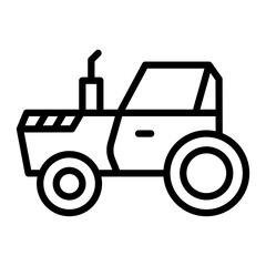 Tractor Vector Line Icon Design