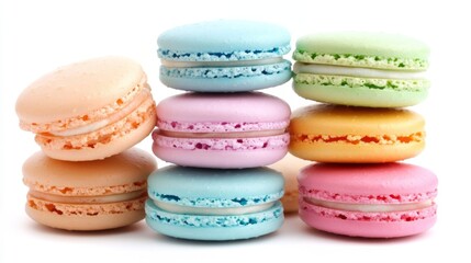 Fototapeta premium Colorful Stack of Macarons, a Delightful Treat for the Eyes and Palate