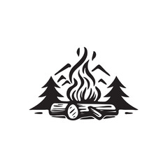 Campfire Icon vector illustration on white background