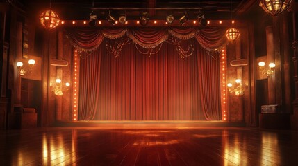 Art déco patterns and plush velvet create an intimate jazz stage atmosphere