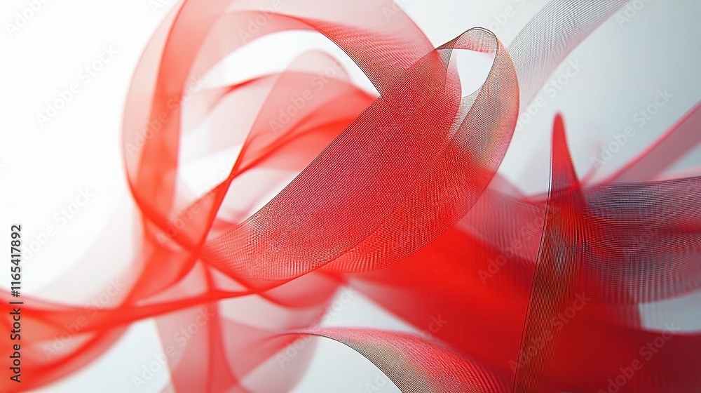Poster abstract energetic red curved lines creating dynamic visual patterns