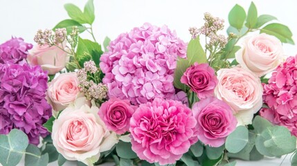 A Stunning Display of Pink and Purple Flowers, a Perfect Floral Arrangement for Any Occasion