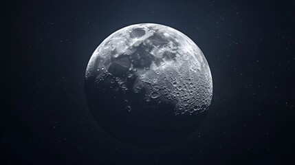 Fototapeta premium Celestial Moon in Deep Space, A Stunning View of the Lunar Surface