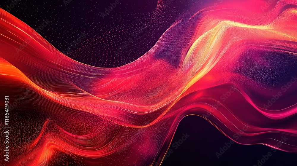 Poster dynamic abstract technology background with flowing colorful lines