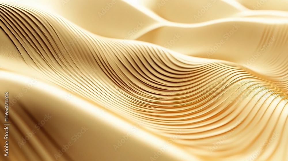 Poster luxurious gold gradient background with shadows and wave patterns