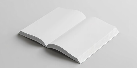 Isolated white open magazine mockup on white 3D rendering
