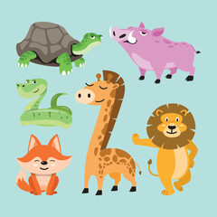 Animal mascot design. Animal vector pack.