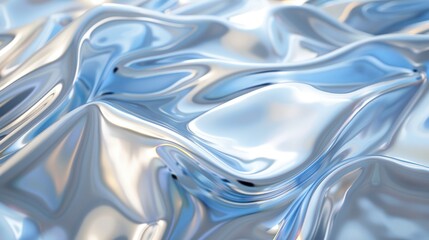 Smooth, flowing metallic liquid surface creating dynamic waves and reflections, perfect for a modern and elegant wallpaper
