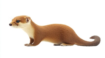 weasel. Weasel on white background. animal