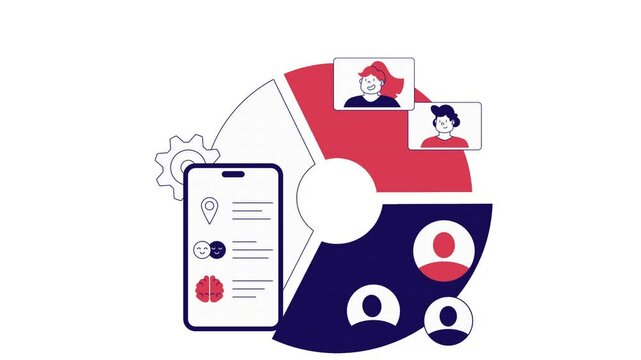 Motion graphic of modern marketing content concept