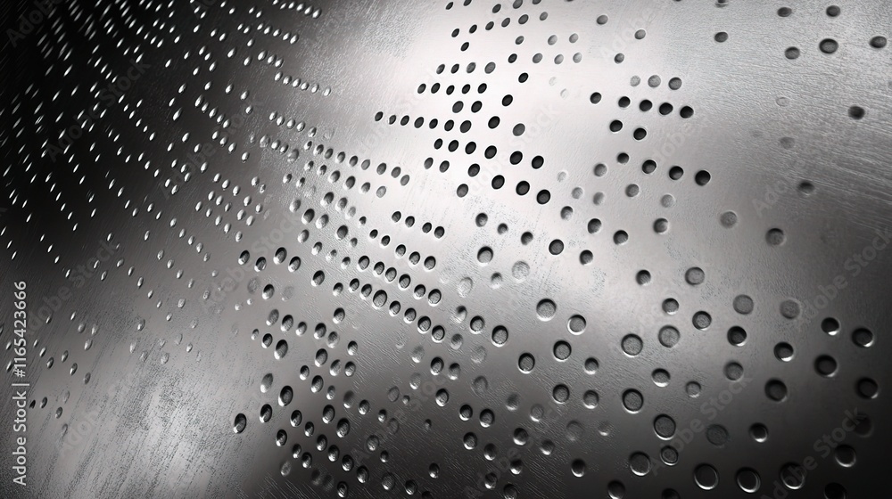 Poster Intricate Silver Metal Texture with Unique Patterns and Depth