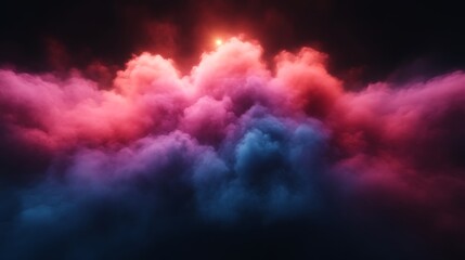 Obraz premium Abstract Cosmic Cloudscape with Illuminated Nebula