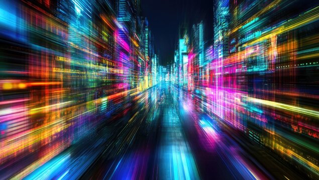 Speed light trails lights city architecture. By Rawpixel.com