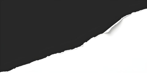 Torn white Paper Edge With Ragged Hole black Space for Creative Backgrounds or Design, Isolated Overlay, Red Header, and Realistic Ripped Effect on White Background