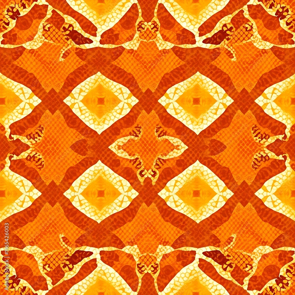 Poster geometric orange pattern: a vibrant, contemporary pattern with a captivating kaleidoscope of orange 