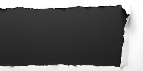 Torn white Paper Edge With Ragged Hole black Space for Creative Backgrounds or Design, Isolated Overlay, Red Header, and Realistic Ripped Effect on White Background
