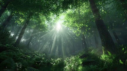 Sun Passing Through a Forest Canopy - Generative AI
