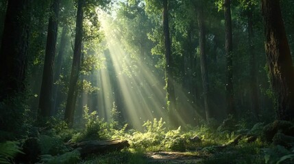Sun Passing Through a Forest Canopy - Generative AI