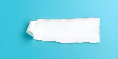 Torn blue Paper Edge With Ragged Hole white and black Space for Creative Backgrounds or Design, Isolated Overlay, Red Header, and Realistic Ripped Effect on White Background