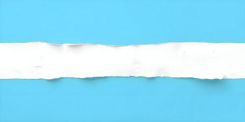 Torn blue Paper Edge With Ragged Hole white and black Space for Creative Backgrounds or Design, Isolated Overlay, Red Header, and Realistic Ripped Effect on White Background