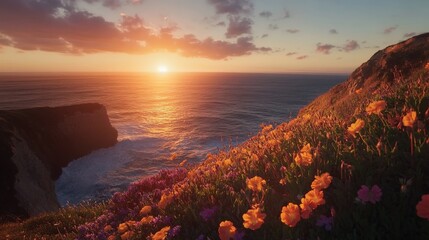 Coastal Cliff Light Dance - Generative AI