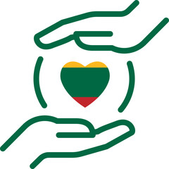 Lithuania hand shade  heart flag icon
