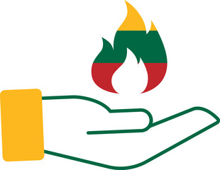 Lithuania Fire hand flag icon
