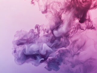 Fototapeta premium Abstract swirling smoke in shades of purple and pink, creating a dreamy atmosphere.