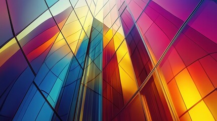 Fototapeta premium Abstract Modern Architecture with Dynamic Lines and Vibrant Colors