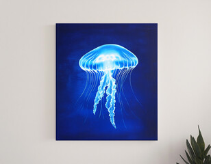 Blue Jellyfish Canvas Art