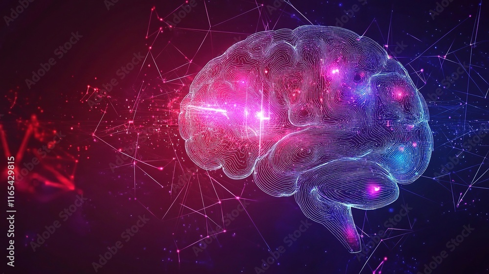 Poster abstract representation of quantum processing in artificial intelligence