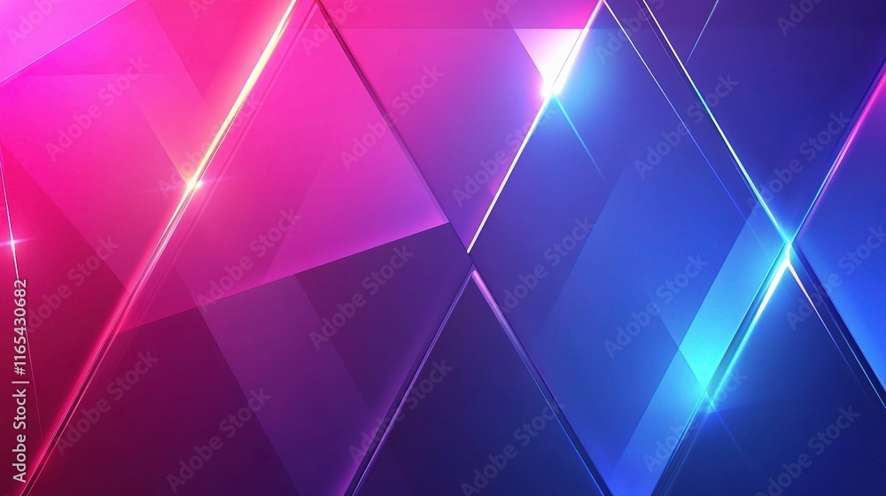Aufkleber Abstract Urban Background with Sharp Angular Structures in Bright Colors