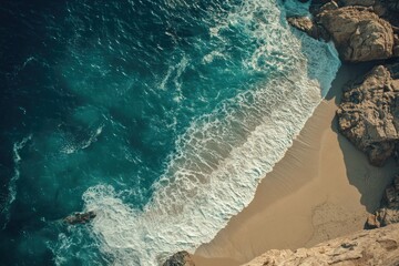 Obraz premium Sandy beach with ocean