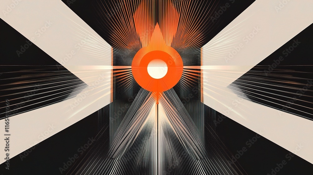 Poster dynamic abstract geometric design with modern graphics elements