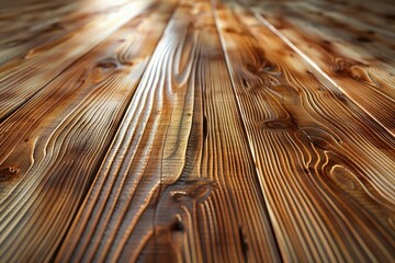 Fototapeta premium Close-up view of rich, dark brown wooden planks, showcasing natural wood grain and texture.