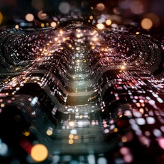 Abstract Digital Wave  Futuristic Tech Background  Cyberspace  Network  Data Flow  AI  Glo