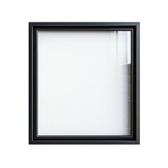 Fototapeta premium Minimalist Black Picture Frame with Blank White Canvas Ideal for Artwork Display, Home Decor, and Creative Projects in Modern Interior Settings