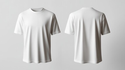 Fototapeta premium Plain White T-Shirt Mockup Front and Back View for Design Showcase