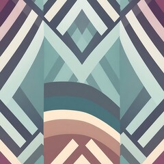 Obraz premium Abstract Geometric Pattern: Teal, Beige, and Burgundy Hues 