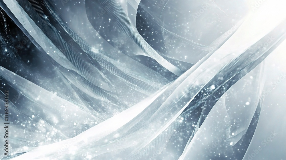 Poster grey and white abstract background with shining layers of light