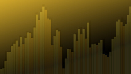 Abstract financial chart with golden column patterns on a blurred gradient background