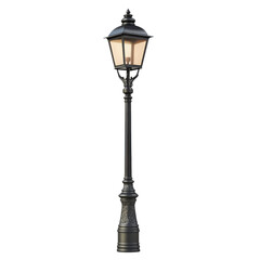 Elegant vintage lamp post with warm glowing light in a classic design, perfect for enhancing street views and urban aesthetics. Ideal for historical and romantic settings.