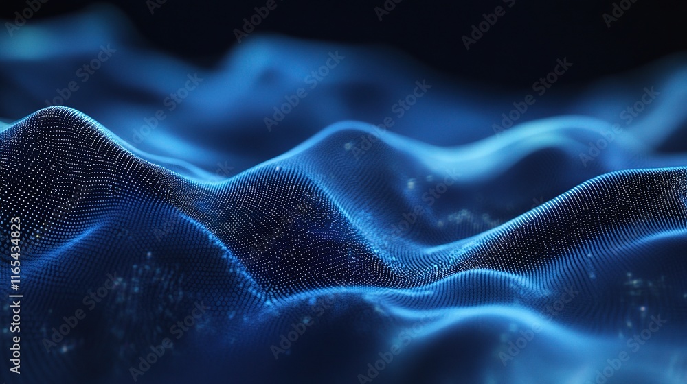 Poster futuristic quantum computer technology concept with abstract waves