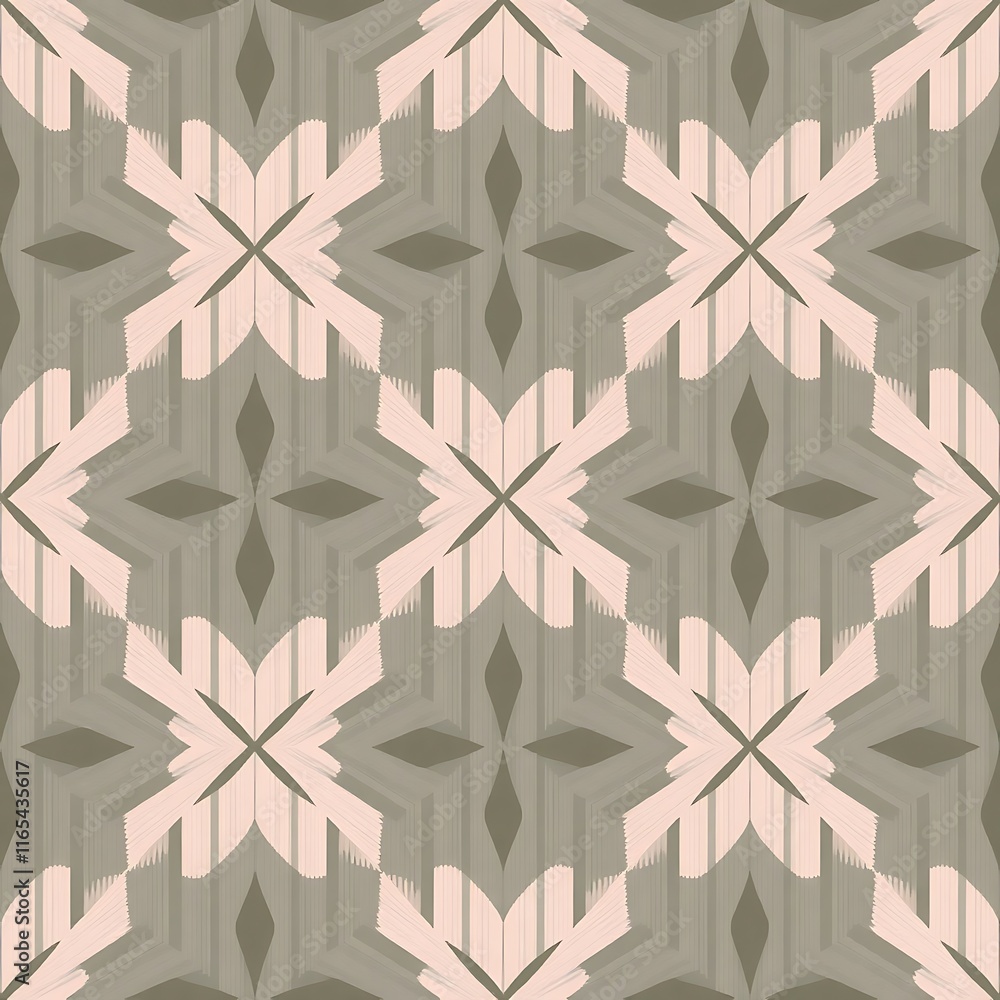 Poster abstract geometric pattern: a seamless pattern with a captivating blend of soft pink and muted green